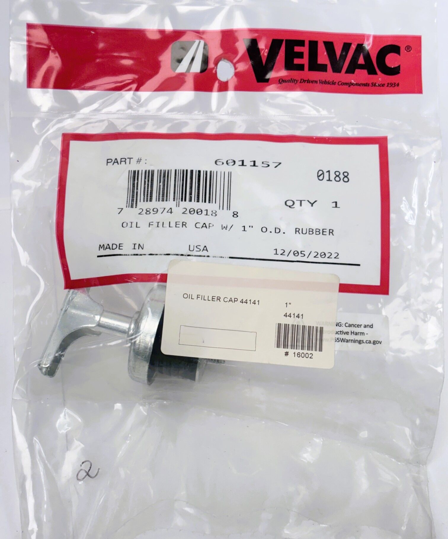 601157 1" Oil Filler Cap Velvac®
