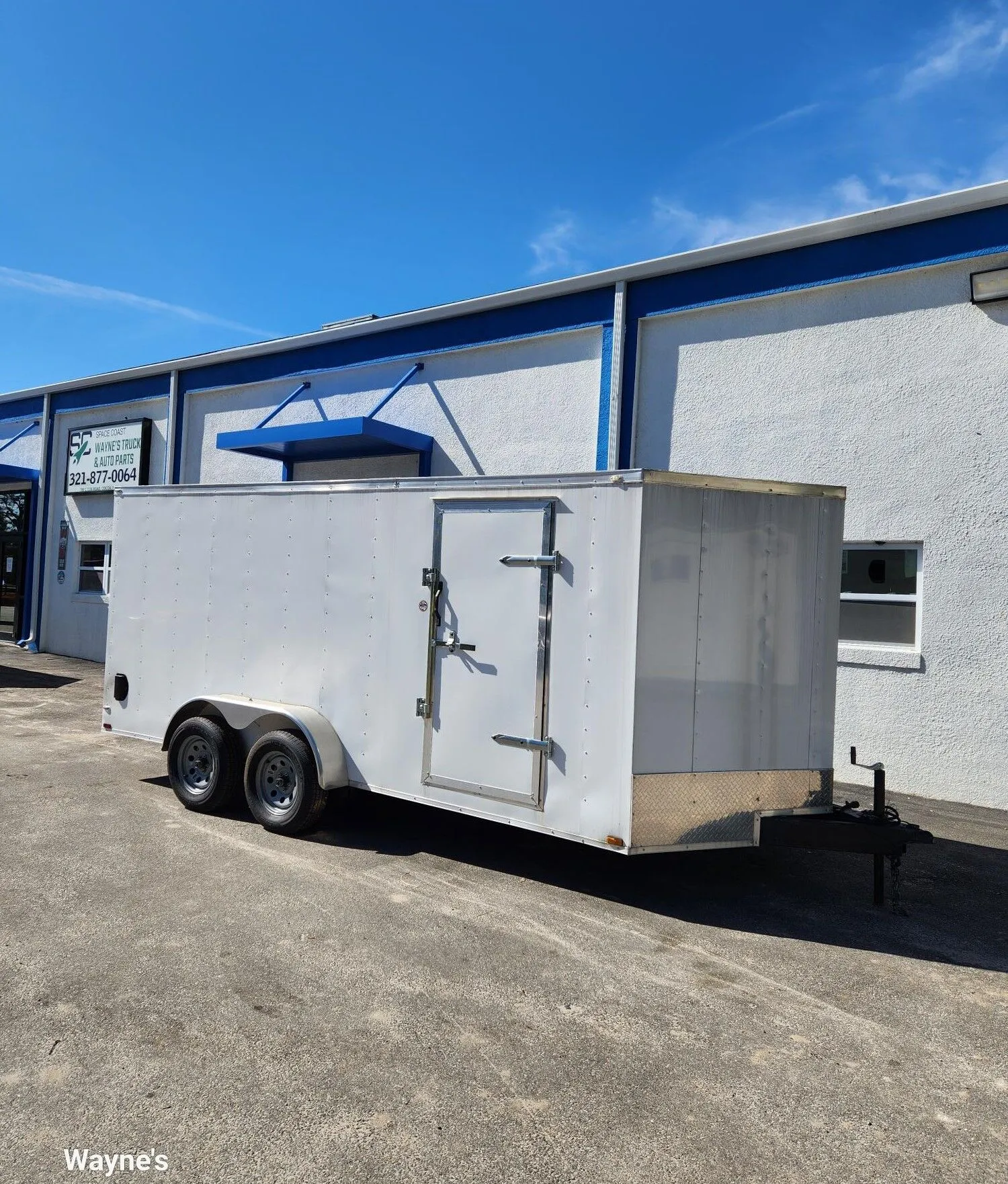 Lark Enclosed White Trailer 7 X 16