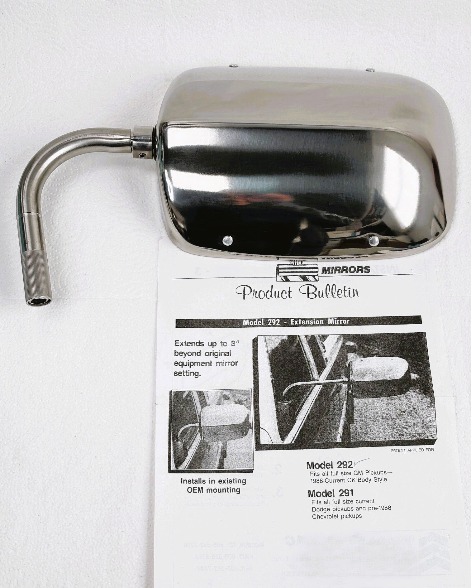 Extension Mirror Model 292-291 Old Trucks