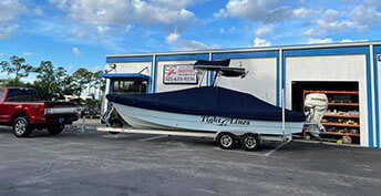 Boaters - Space Coast Industries Boat on trailer hooked up to a pickup truck