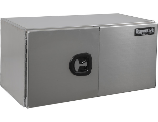 24x24x48 Inch Smooth Aluminum Underbody Truck Tool Box - Double Barn Door, 3-Point Compression Latch