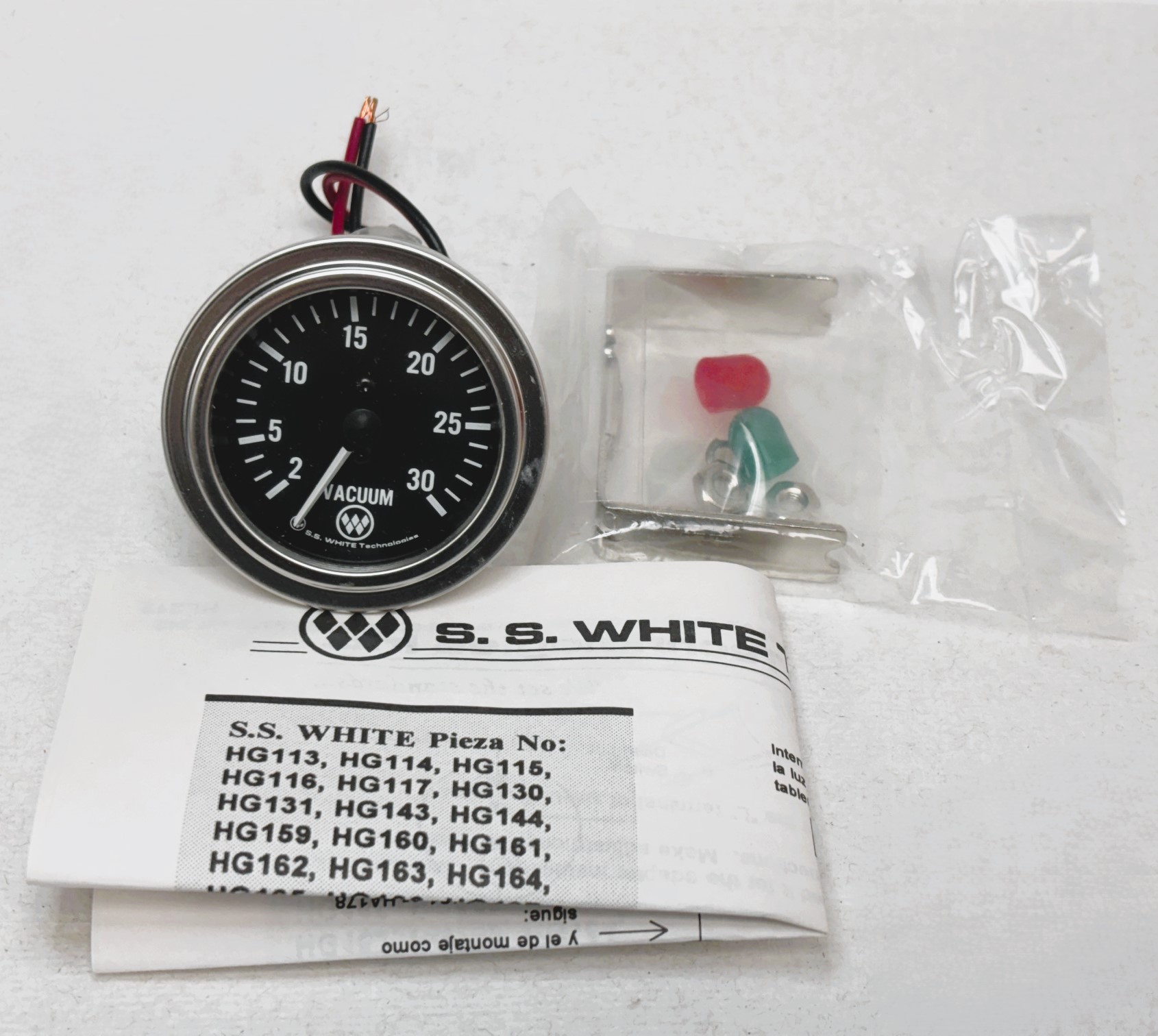 Mechanical Vacuum Pressure Gauge S.S. White HG166