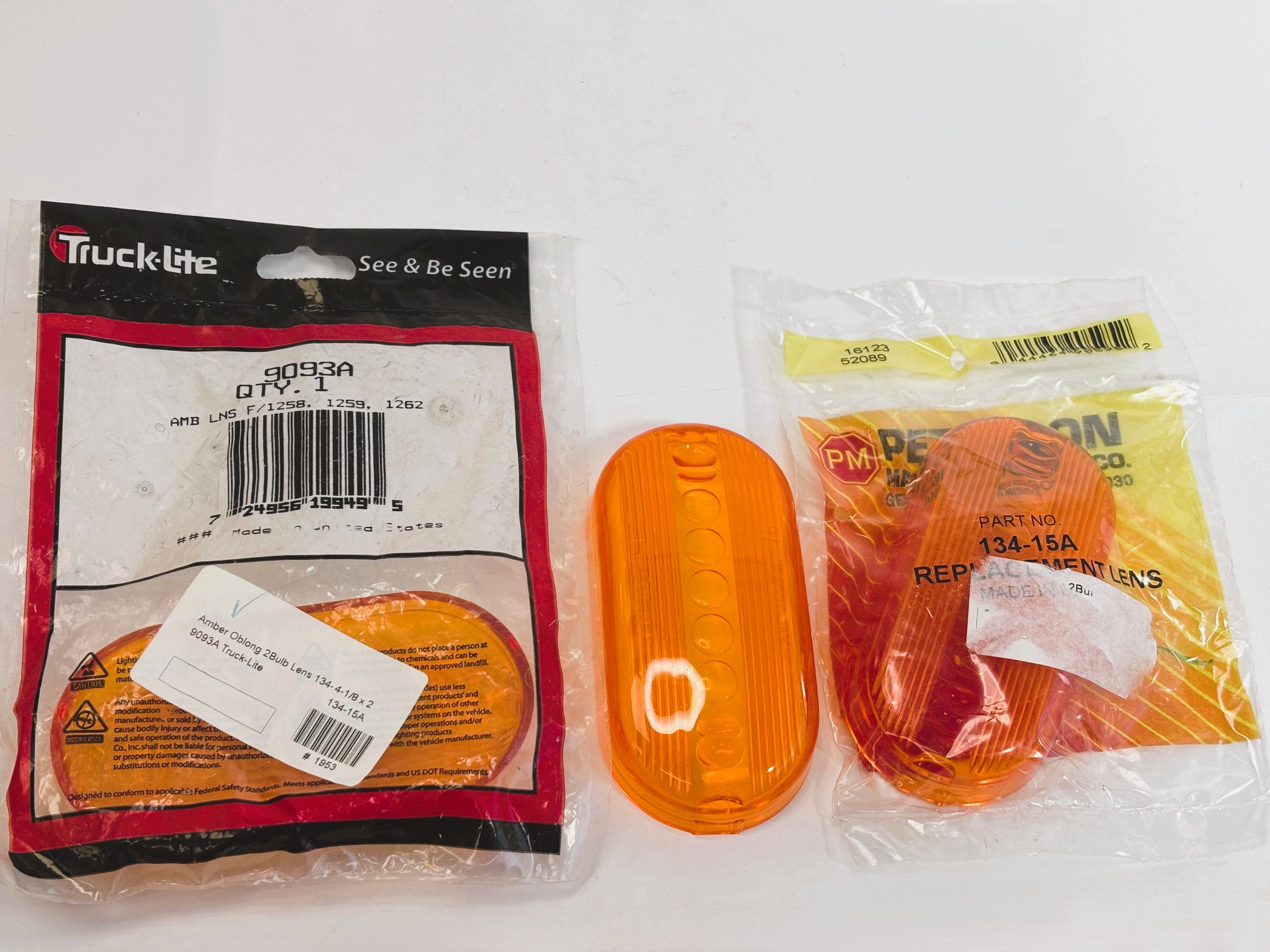 134-15A Amber Oblong Replacement Lens Peterson - Image 5
