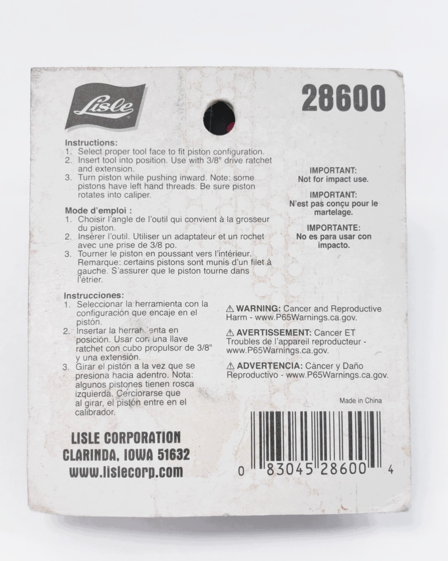 28600 Disc Brake Piston Tool Lisle® - Image 4