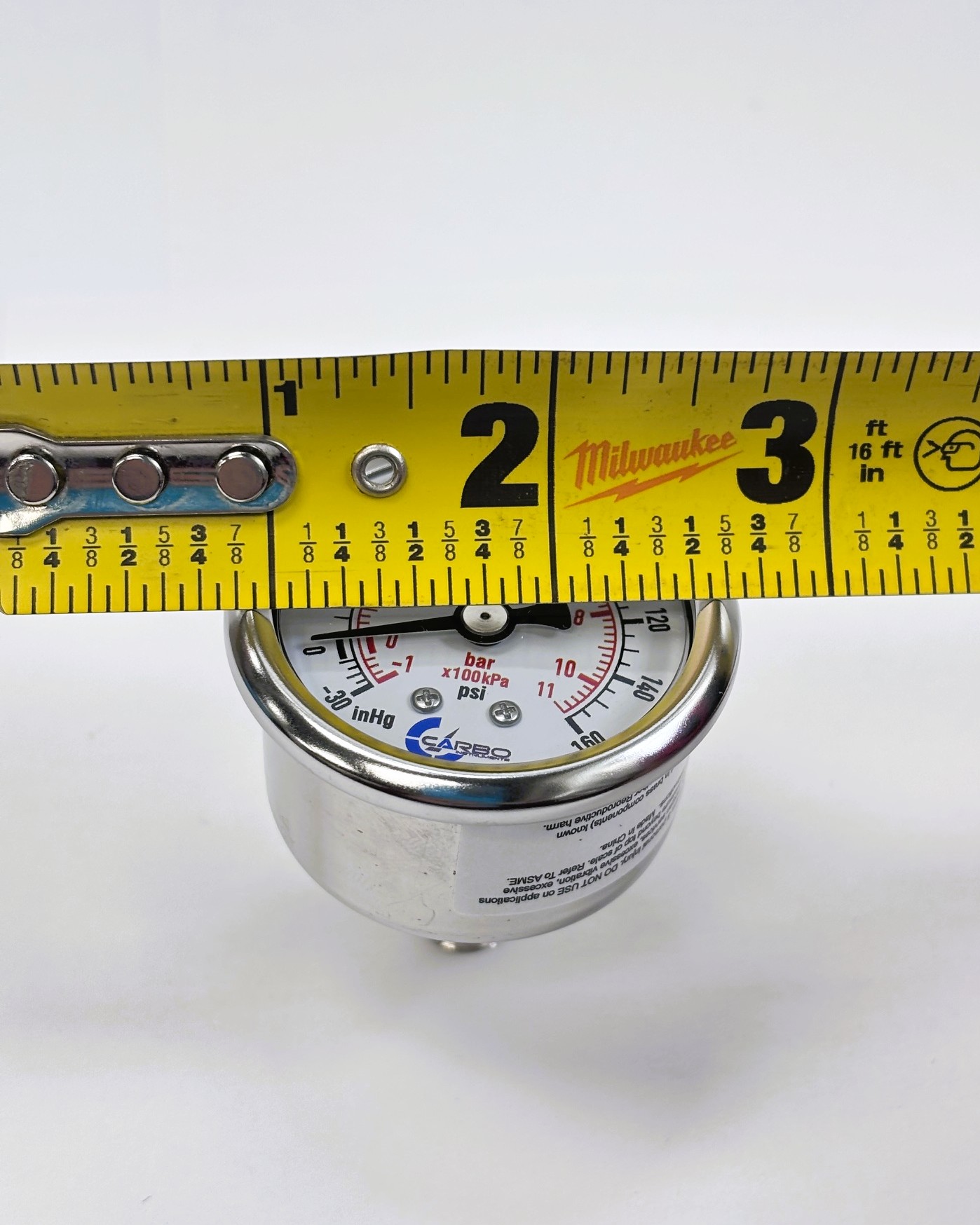 -30inHg 0 ~160 PSI Liquid Filled Pressure Gauge Carbo® - Image 5